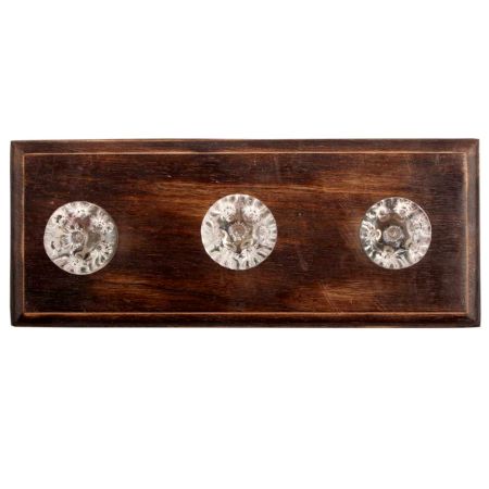 Clear Inside Hole Oval Shape Glass Wooden Hook